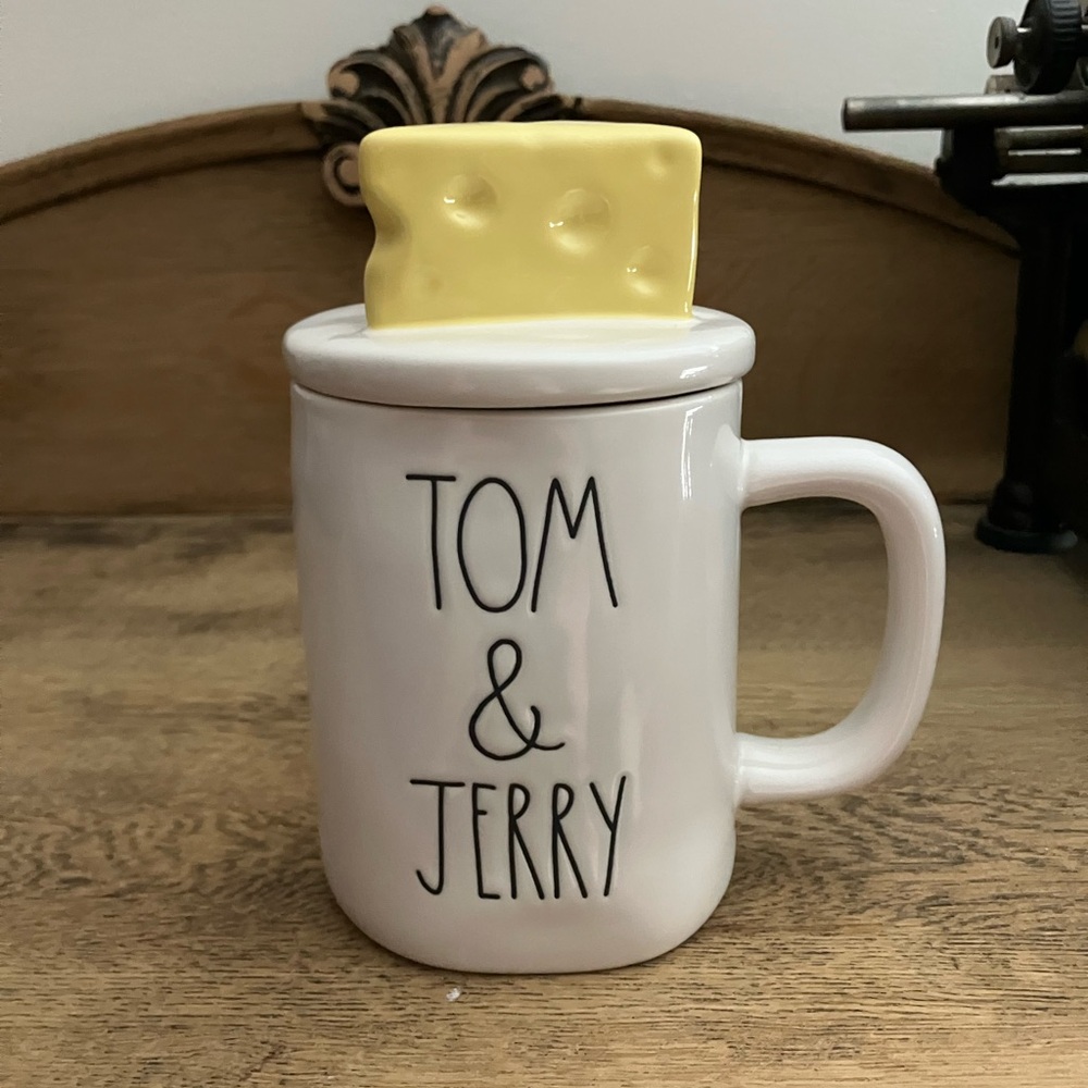 Rae Dunn Tom & Jerry Mug with Topper double sided